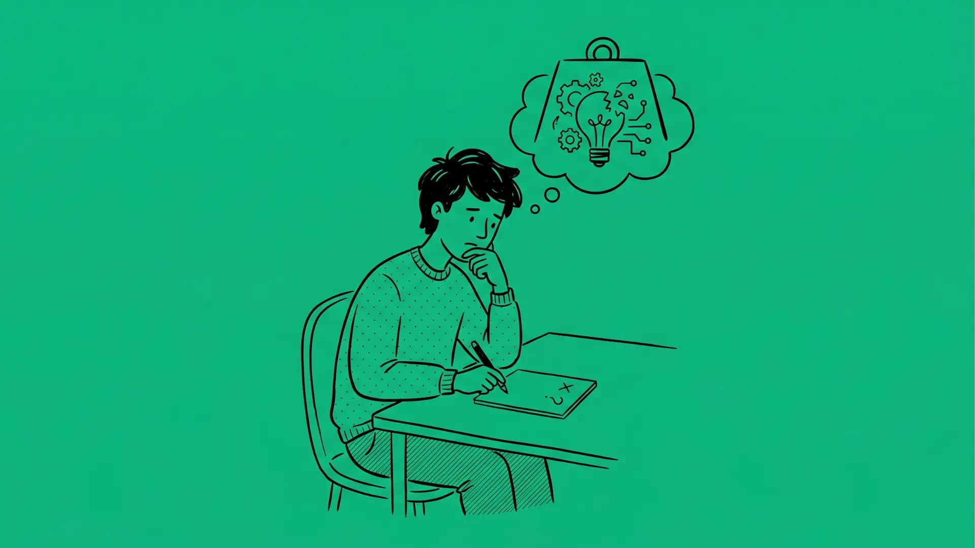 Solo founder writing down a SaaS idea verdict before starting to build