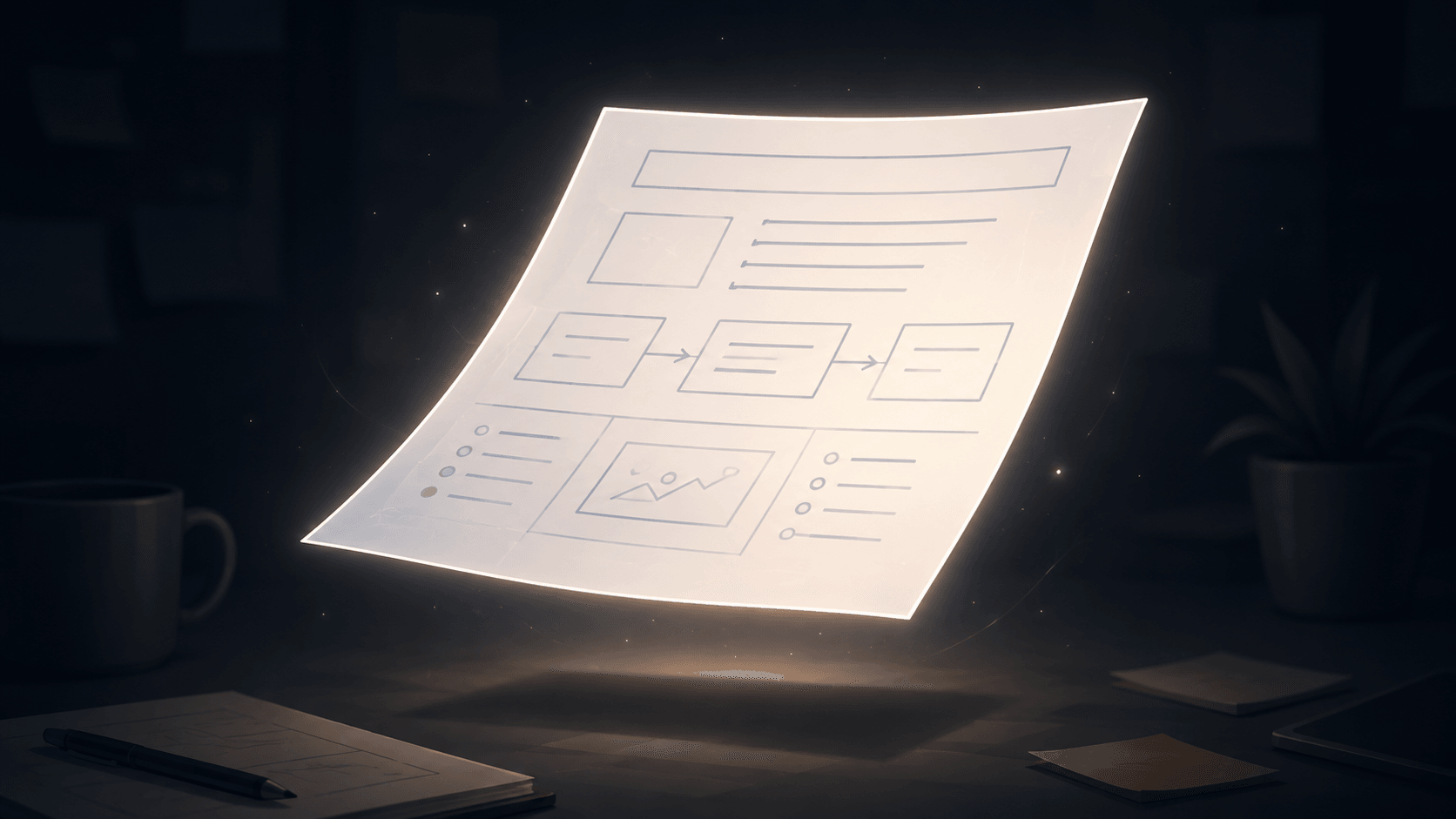 Solo developer writing a PRD document on a laptop with an AI coding agent interface visible