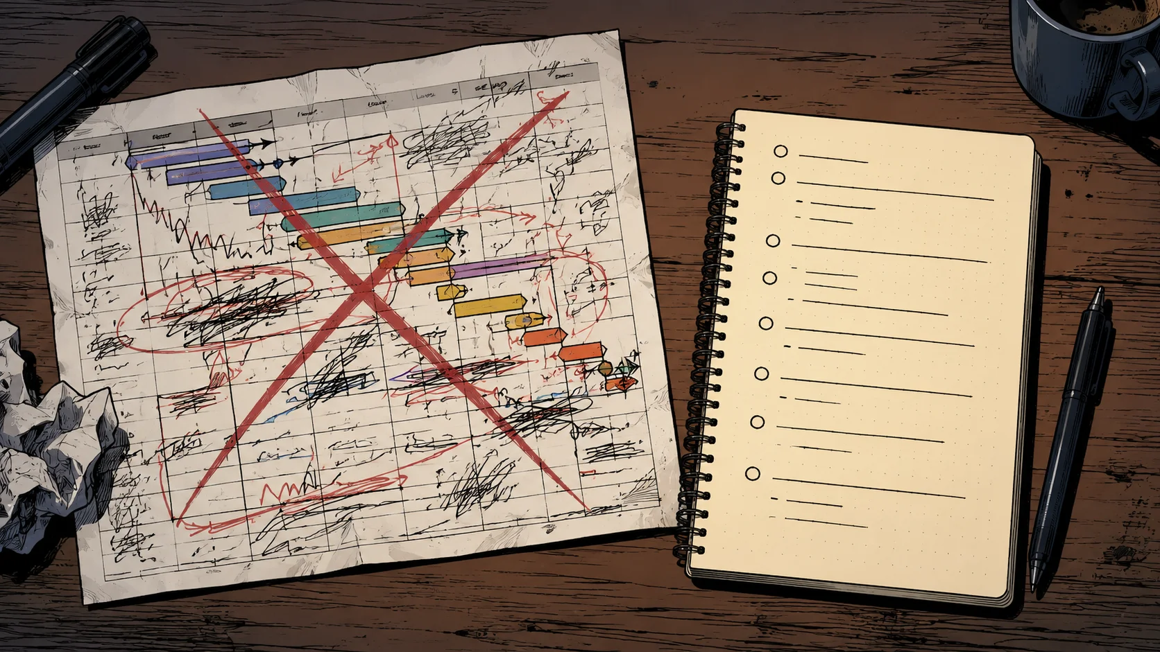 Two-column comparison showing what a product roadmap is not versus what it is for a solo developer